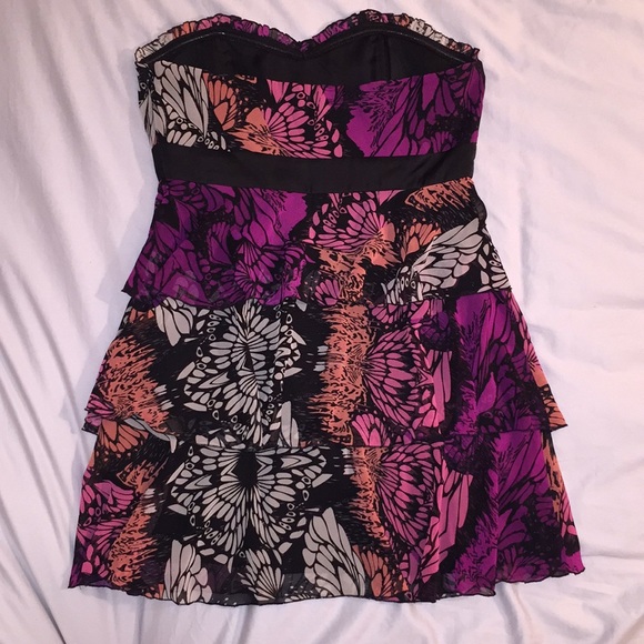 Forever21 Strapless Floral/Butterfly Dress - Picture 2 of 5